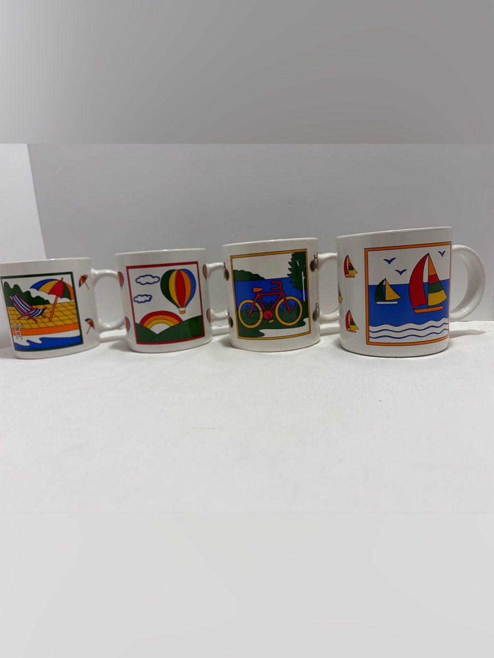 Vintage Village Art Deco Ceramic Mugs
